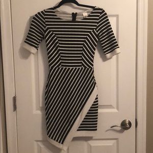 Black and white striped dress
